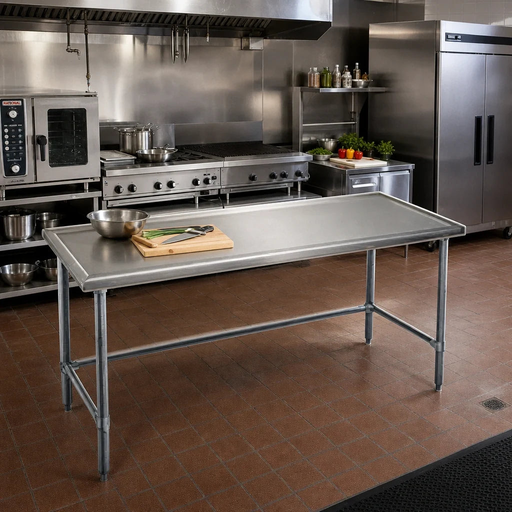 Eagle Group Spec-Master T24108GTEM 108 x 24-Inch 14-Gauge Stainless Steel Work Table with Galvanized Base