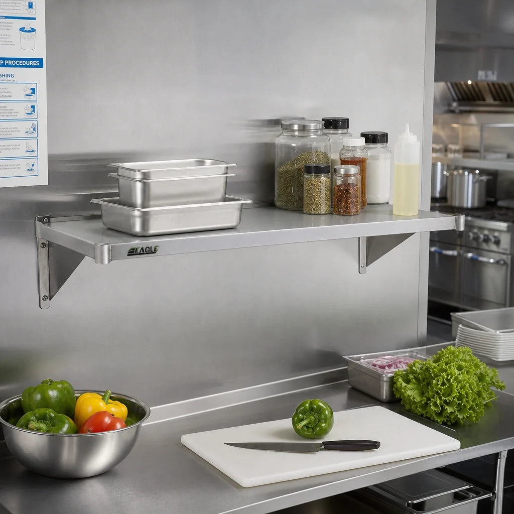 Eagle Group Valu-Master SS1830V Solid Galvanized Steel Shelf, 30 x 18 Inches, Gray Epoxy Finish, 600 lb. Capacity Case of 4