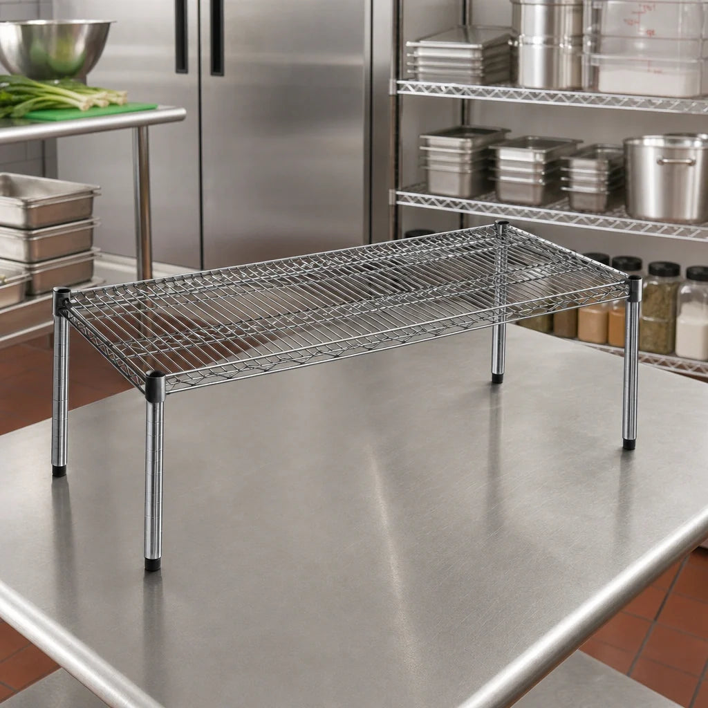 Eagle Group PF2124-C Chrome Wire Dunnage Rack, 24 x 21 x 14 Inches, 600-lb Capacity, Freestanding