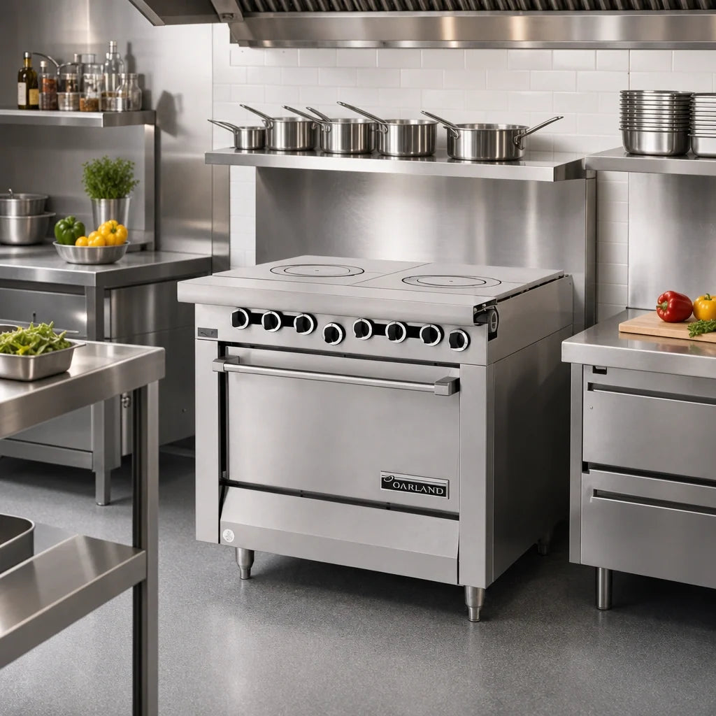 Garland Master MST45T-E 34-Inch Modular Gas Front-Fired Hot Top Range Section with Dual 17-Inch Tops, Electric Ignition