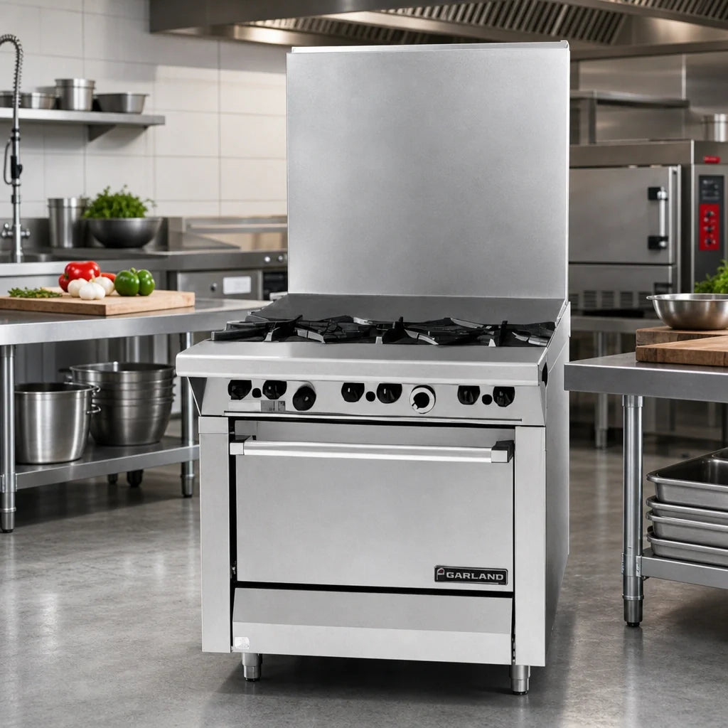 Garland Master M43FTT 34-Inch Modular Gas Range Top with 3 Open Burners and 3 French Tops