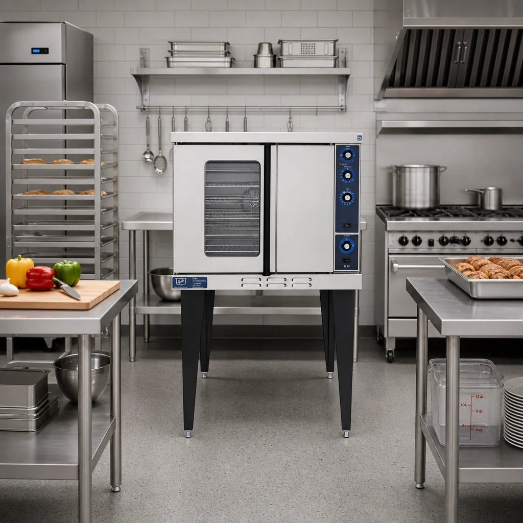 Duke Manufacturing 613-G1V Single-Deck Standard-Depth Gas Convection Oven, 6-Pan Capacity, Porcelain Interior