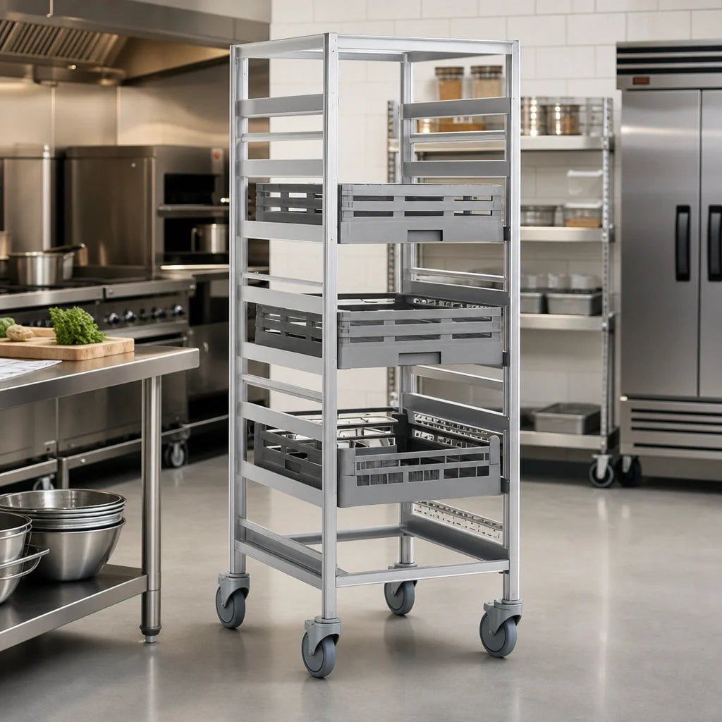 Eagle Group Panco OUR-2006-9A Mobile Full-Height Utility Rack for 20 x 20 Racks, 6-Slide, Open-Sided Aluminum Frame