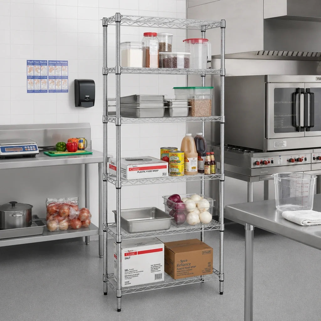 Eagle Group Valu-Master S5-86-1824V 5-Tier Starter Wire Shelving Unit, 24"W x 18"D x 86"H, Pewter Gray Epoxy