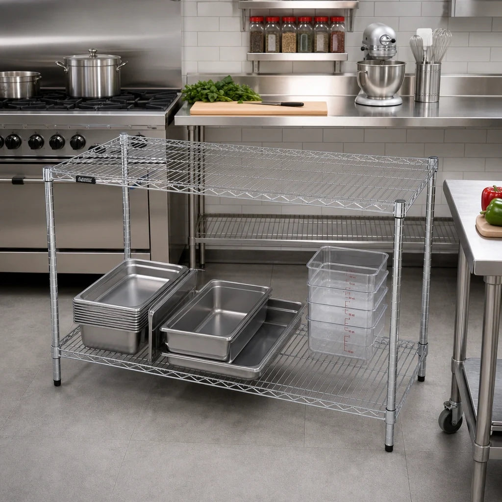 Quantum 3648C Chrome-Plated Wire Shelf, 48"W x 36"D, 600–800 lb. Capacity, NSF