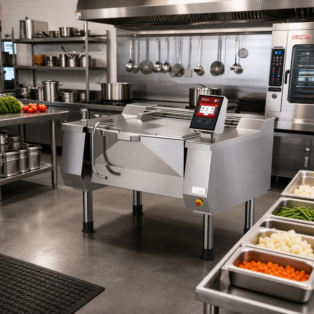 Firex (Middleby) Betterpan UDBRE029V1 Electric Tilting Skillet Braising Pan, 29 Gallon, Programmable Controls, Power Tilt, Modular Enclosed Base