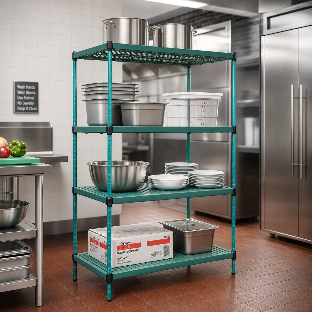 Eagle Group QuadPlus QPF-QA2430VG-GS Solid Polymer Shelf Mat with Wire Frame, 30 x 24 in, Green, Antimicrobial Case of 4
