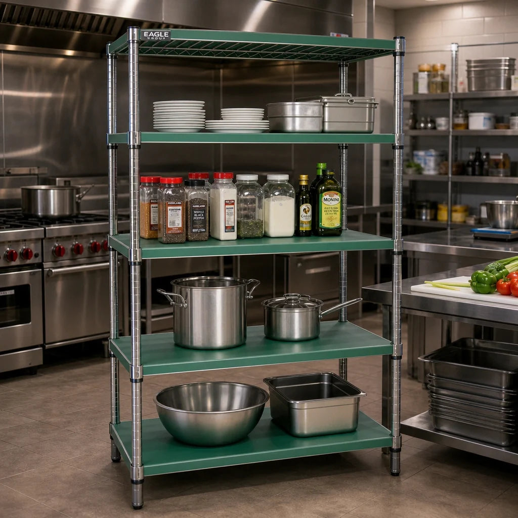 Eagle Group QuadPlus QPF-QA1830E-GS 30"W x 18"D Solid Green Polymer Shelf Mat with Antimicrobial Protection Case of 4