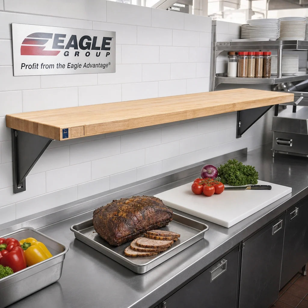 Eagle Group WB-HT3 Hardwood Cutting Board for HT3 Carving Station, 48 x 8 x 1-1/4 Inches, Stationary Brackets