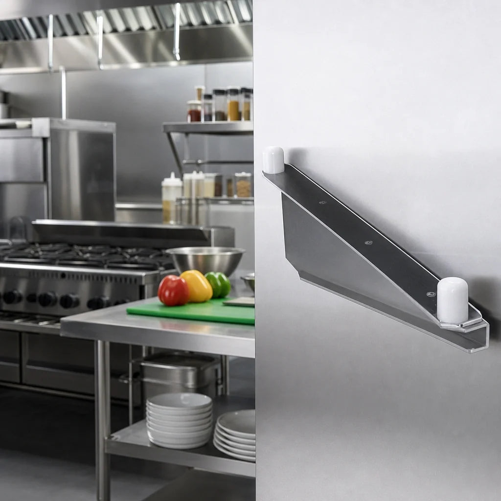 Eagle Group MMBCSS-K-18-R Heavy-Duty Right-Hand 18-Inch Stainless Steel Shelf C-Bracket for Cantilevered Shelving