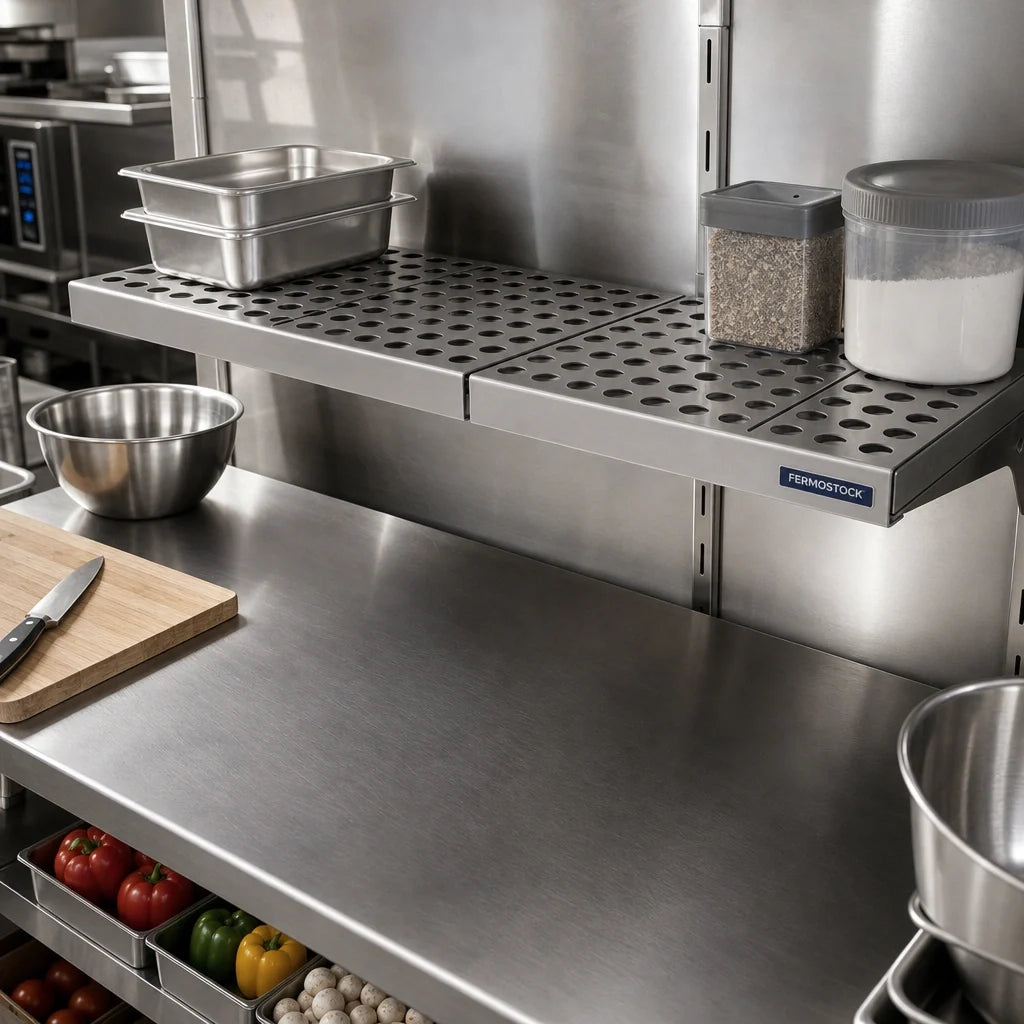Fermod Fermostock 64260-R1 42-Inch x 14-Inch Horizontal Vented Shelf with Removable Polymer Inserts, 800 lb. Capacity