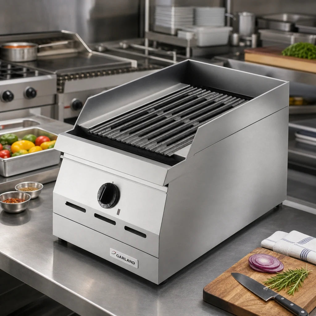 Garland Designer ED-42B 42-Inch Electric Countertop Charbroiler with Tilt-Type Cast Iron Grates