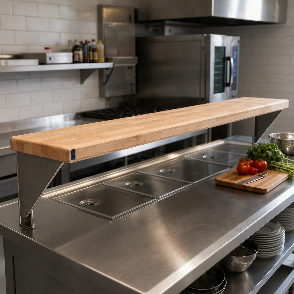 Eagle Group WB-HT4 Hardwood Cutting Board for HT4 Hot Food Table, 63-1/2" x 8" x 1-1/4", Stationary Brackets