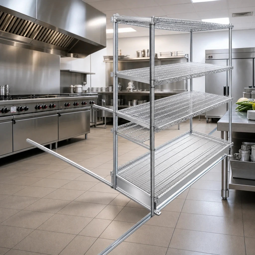 Eagle Group Floor-Trak SDFT-21 21-Ft Single-Deep Floor Track Kit for Wire Shelving, Anodized Aluminum with Plastic End Stops