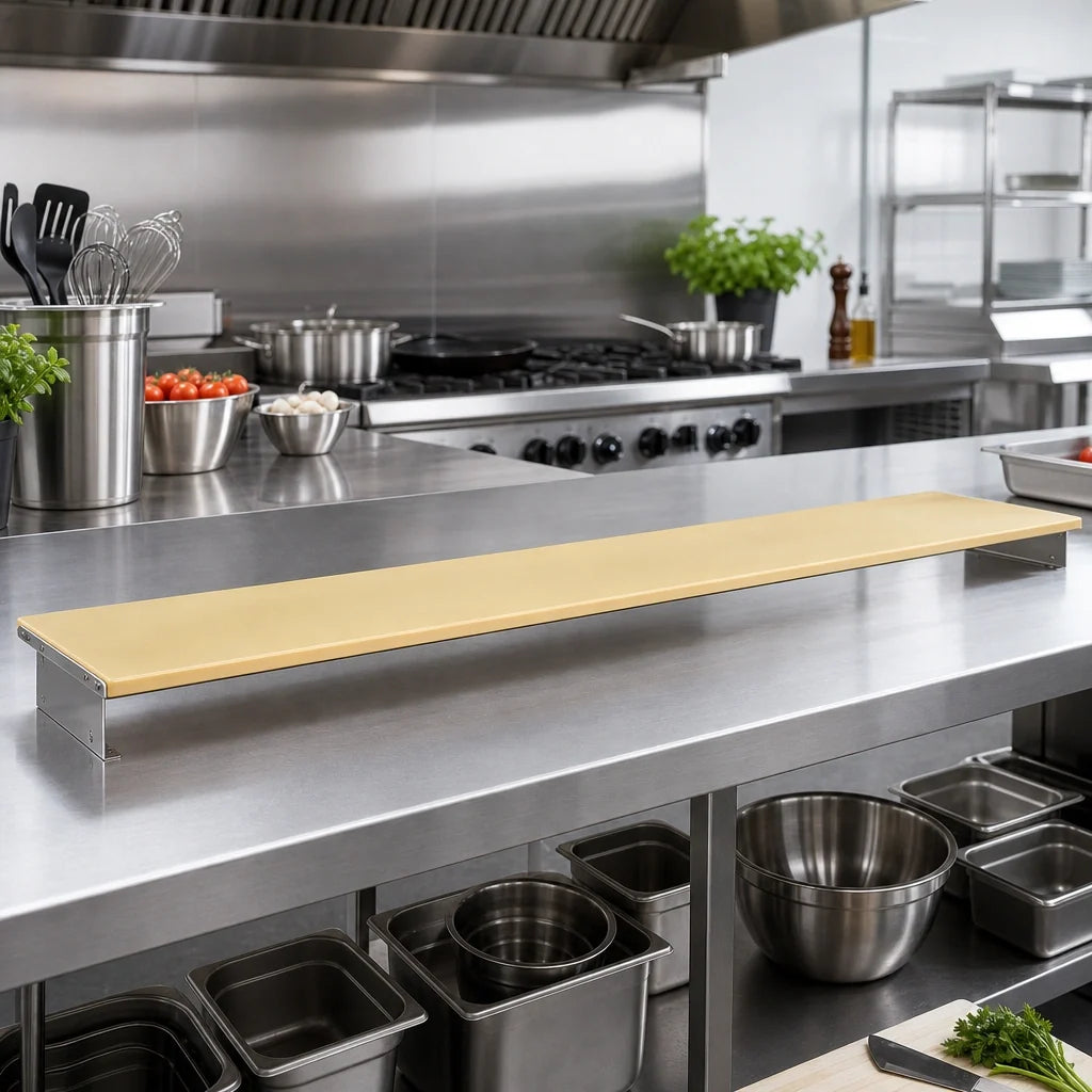 Eagle Group Richlite RLB-5 Heat-Resistant Composite Cutting Board with Stainless Steel Brackets, 79 x 8 x 1/2 Inch