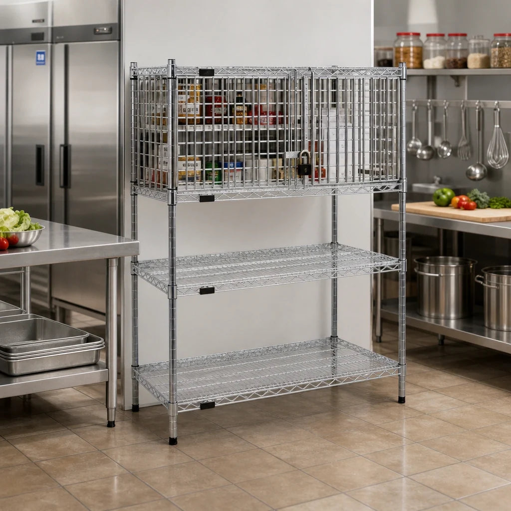 Eagle Group SECM2436C Chrome Security Enclosure Kit with Hinged Doors, 36 x 24 x 20 Inches