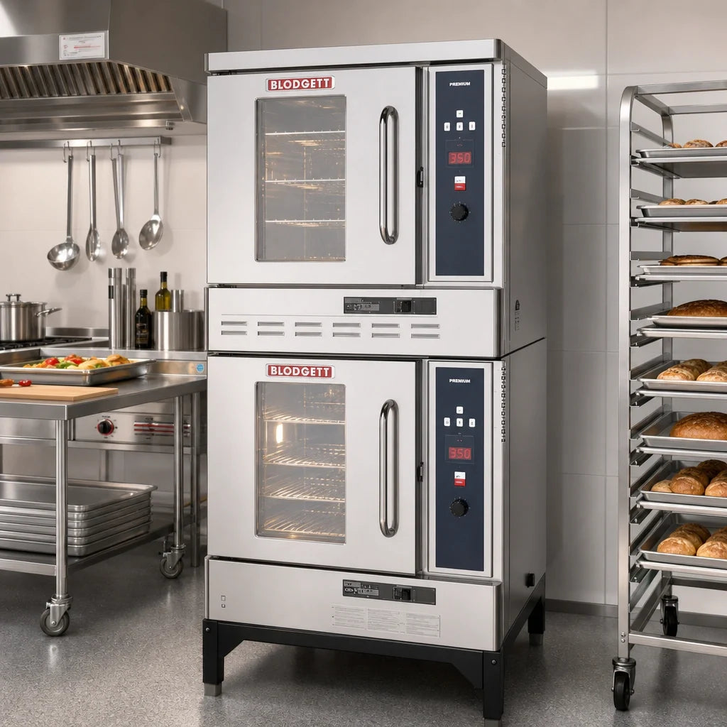 Blodgett (Middleby) Premium Series DFG-50 DBL Half-Size Double-Deck Gas Convection Oven, 5-Pan Capacity per Compartment, Solid State Controls