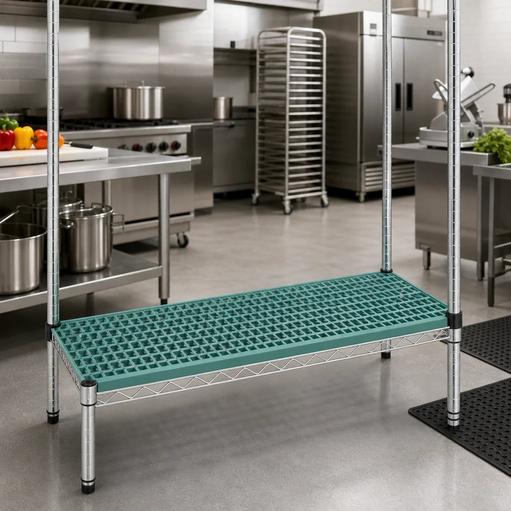 Eagle Group QuadPlus QPF-QA1848E-GL-X 48 x 18 Inch Vented Green Polymer Shelf Mat with Wire Frame Case of 4