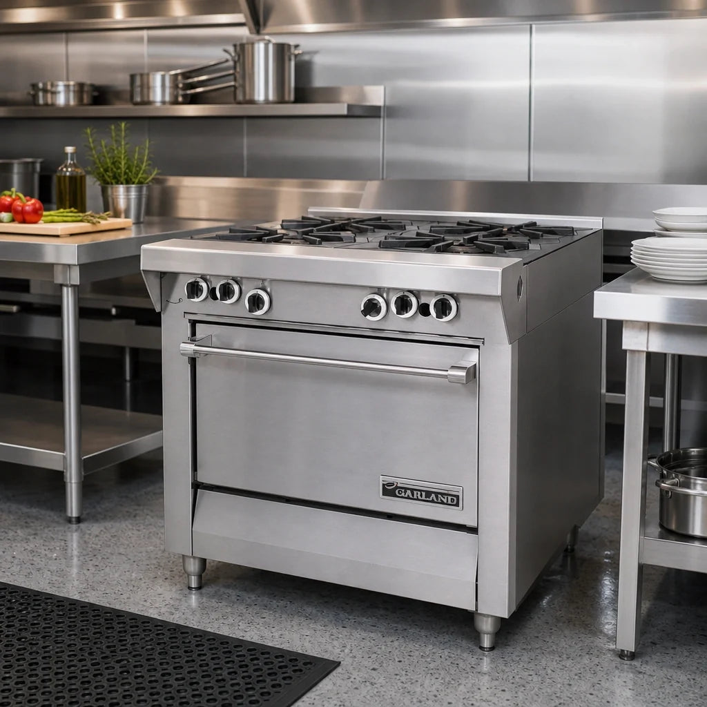 Garland Master MST44T-E 34-Inch Modular Gas Open Burner Top Range Section, 4 Burners, Electric Ignition, Stainless Steel Front & Sides