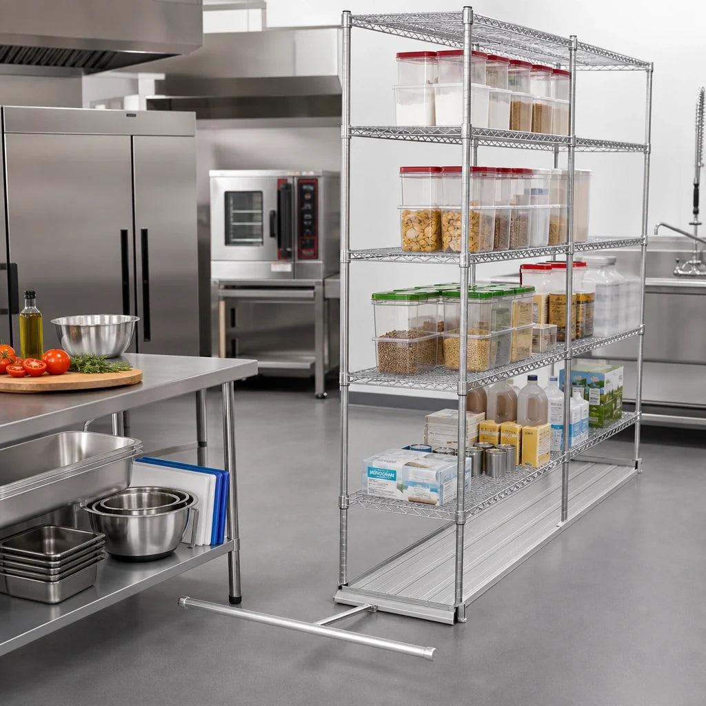 Eagle Group Floor-Trak SDFT-22 Single-Deep 22-Ft Two-Track Anodized Aluminum Floor Track Kit for Wire Shelving