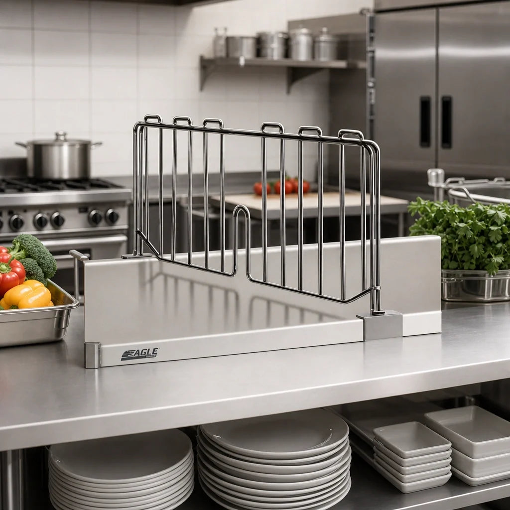 Eagle Group SSD36-S Solid Shelf Divider, 36"W x 8"H, Stainless Steel