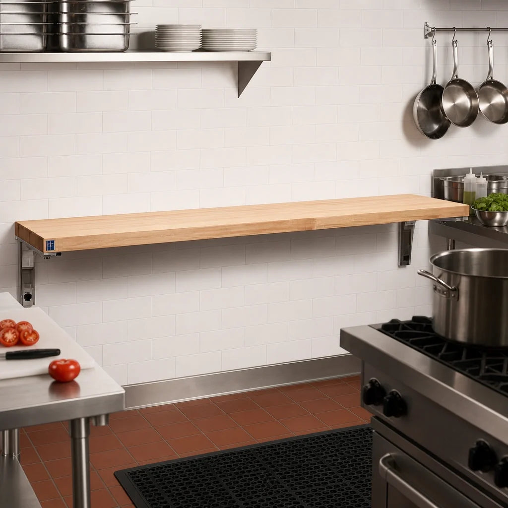 Eagle Group WB-DB-HT5 Laminated Hardwood Cutting Board with Drop Brackets, 79 x 8 x 1-1/4 Inch