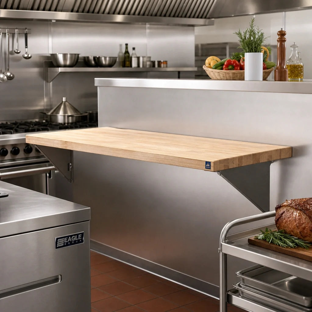 Eagle Group WB-HT6 94-1/2-Inch Laminated Hardwood Cutting Board with Stationary Brackets, 8-Inch Wide x 1-1/4-Inch Thick