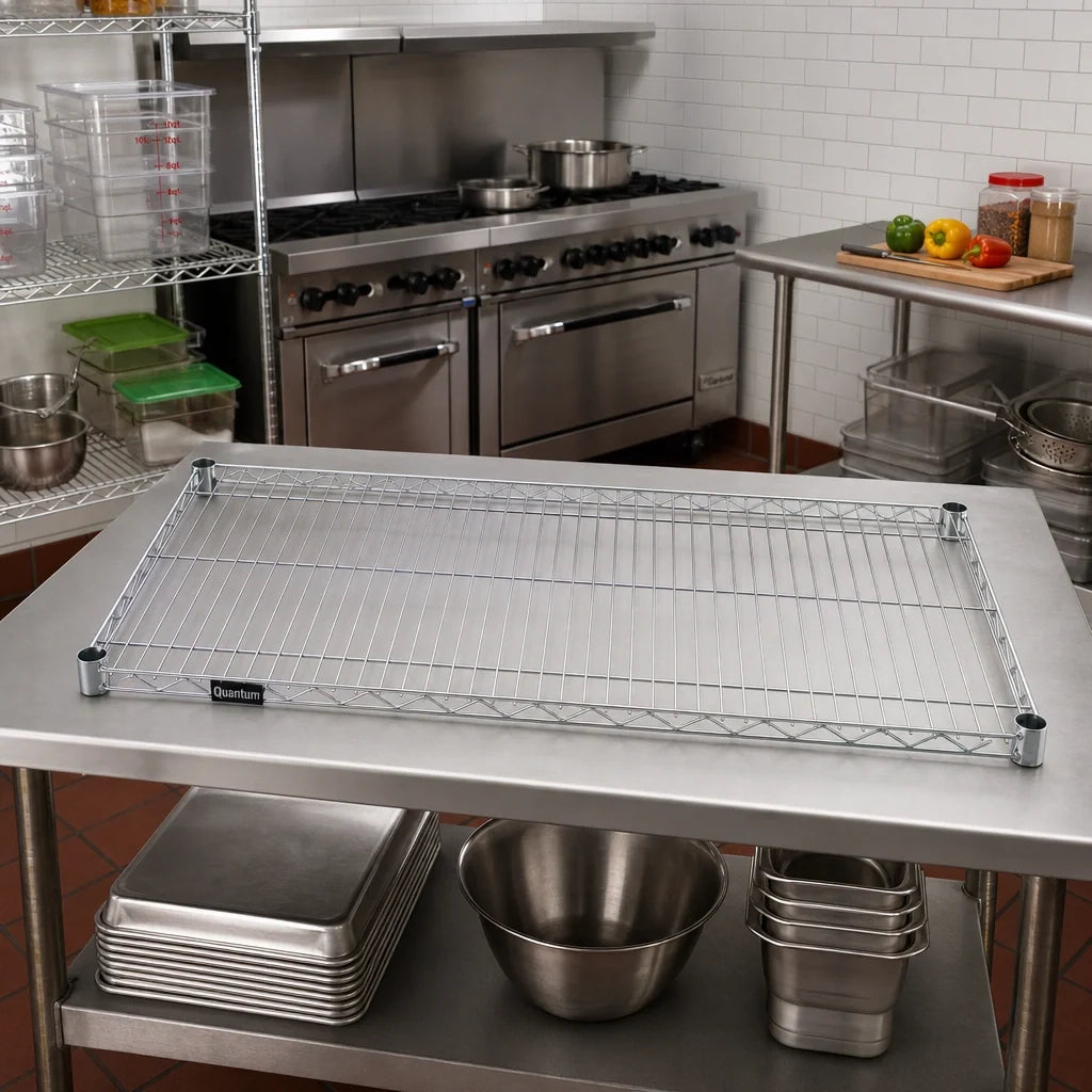Quantum 3048C Chrome Wire Shelf, 48" W x 30" D, 600–800 lb. Capacity