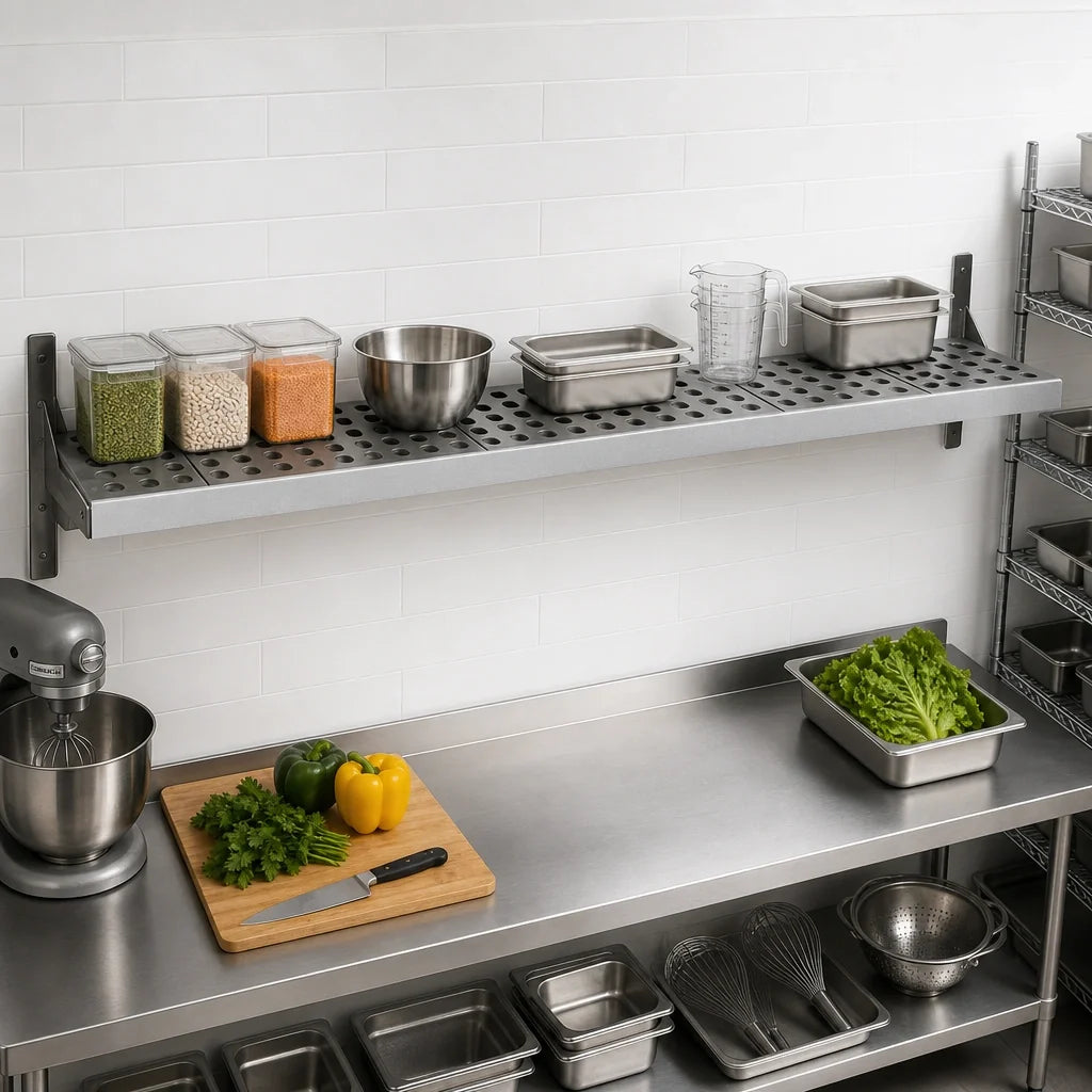 Fermod Fermostock 64359-R1 68-Inch W x 14-Inch D Vented Horizontal Modular Shelf with Removable Polymer Inserts, 800 lb. Capacity