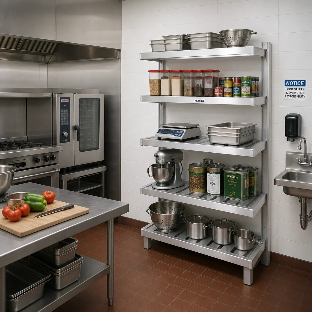 Channel Manufacturing SC2460 Cantilevered Solid Shelf, 60"W x 24"D, Aluminum