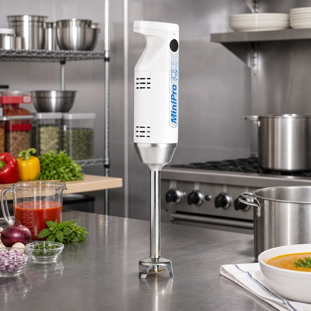 Dynamic USA MiniPro MX070.14 Hand-Held Variable-Speed Immersion Blender, 6.5-Inch Detachable Stainless Steel Shaft, 4 Titanium Blades