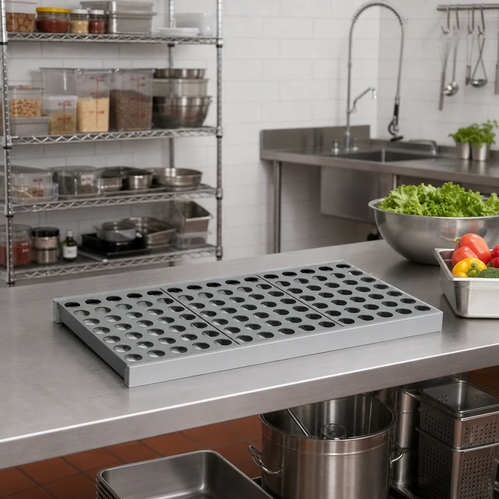 Fermod Fermostock 64265-R1 31"W x 18"D Vented Anodized Aluminum Modular Shelf with Removable Polymer Inserts