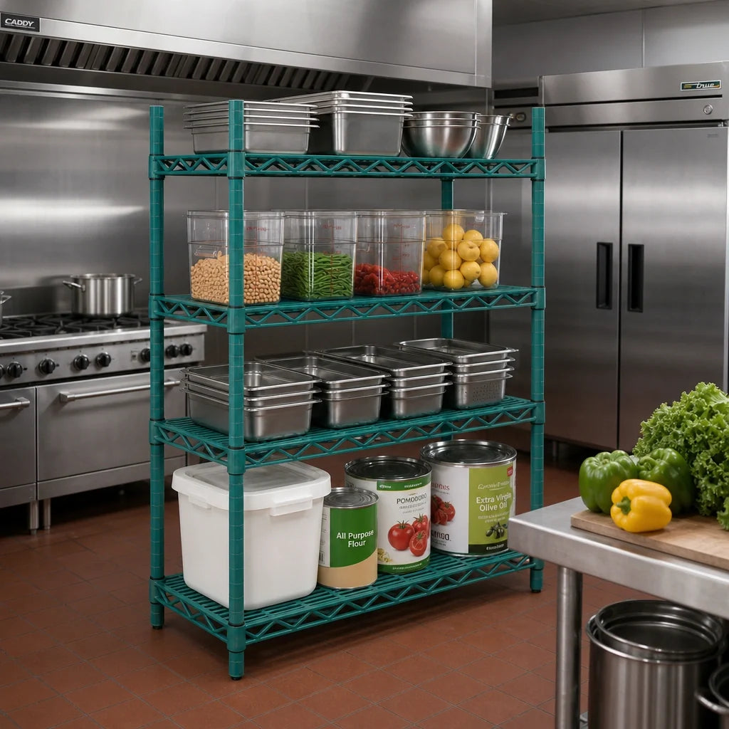 Eagle Group QuadPlus QPF-1854VG-GL Vented Polymer Shelf Mat, 54 x 18 Inches, Green, Antimicrobial Case of 2