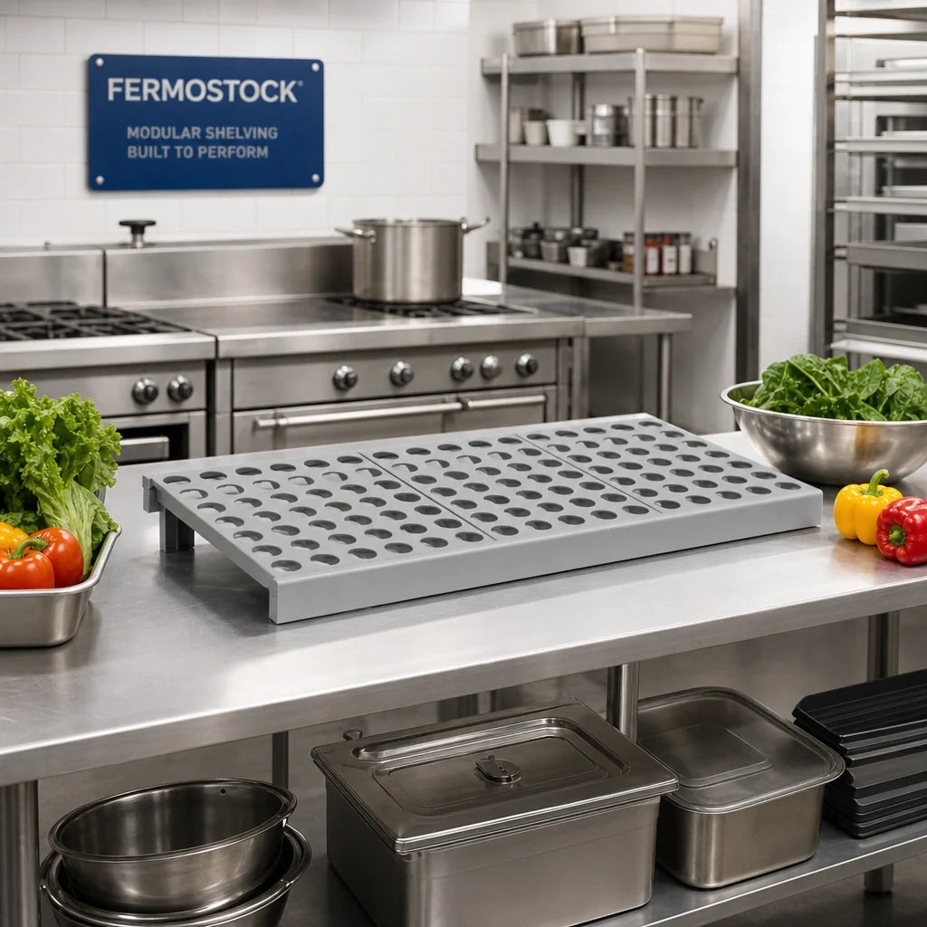 Fermod Fermostock 64272-R1 26" x 22" Vented Modular Shelf with Removable Polymer Inserts, 800 lb. Capacity