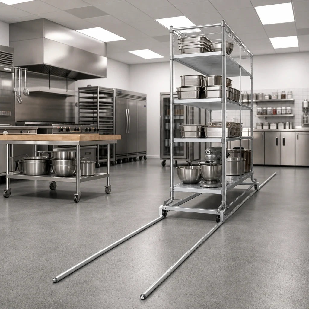 Eagle Group Floor-Trak SDFT-28 Single-Deep Anodized Aluminum Floor Track Kit for Wire Shelving, 28 ft., with End Stops and Hardware