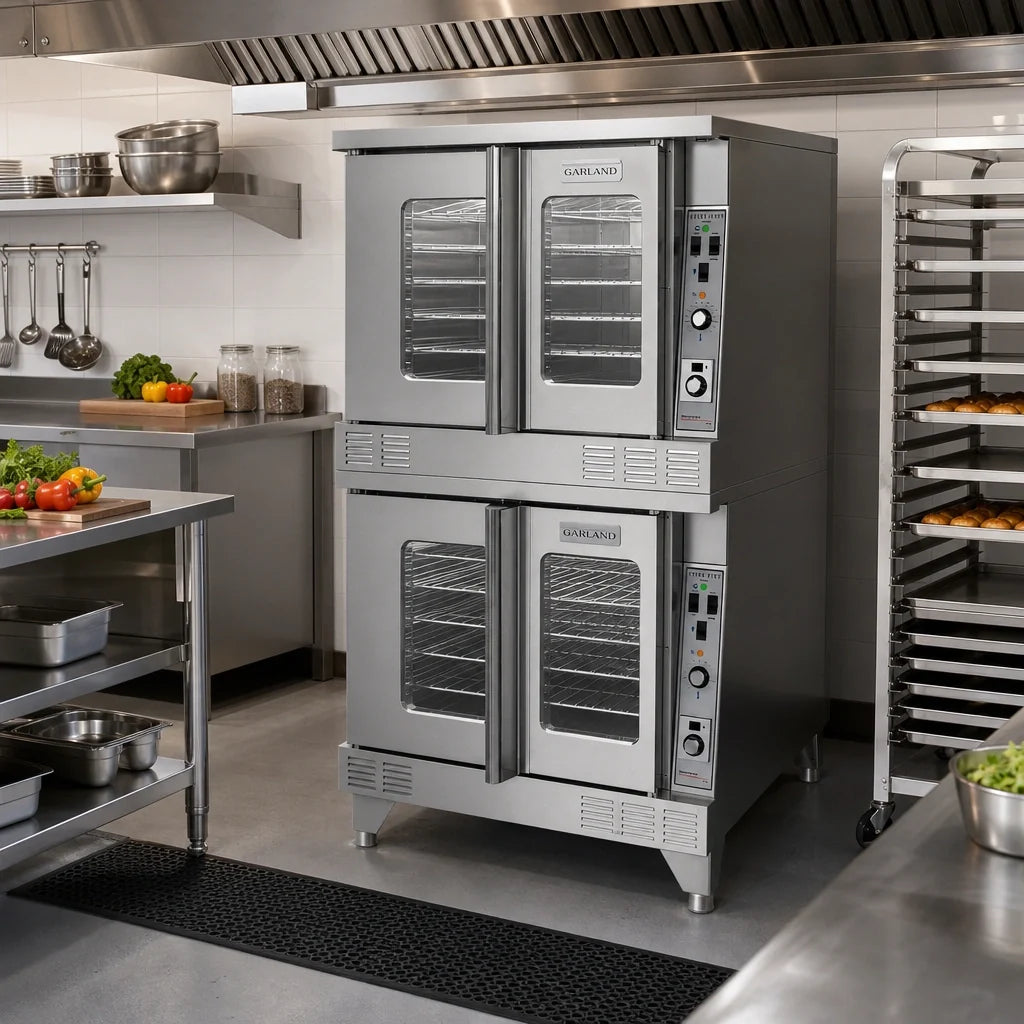 Garland Master MCO-ES-20-S Full-Size Double-Deck Standard-Depth Electric Convection Oven, Solid-State Controls, 6-Pan Capacity per Compartment