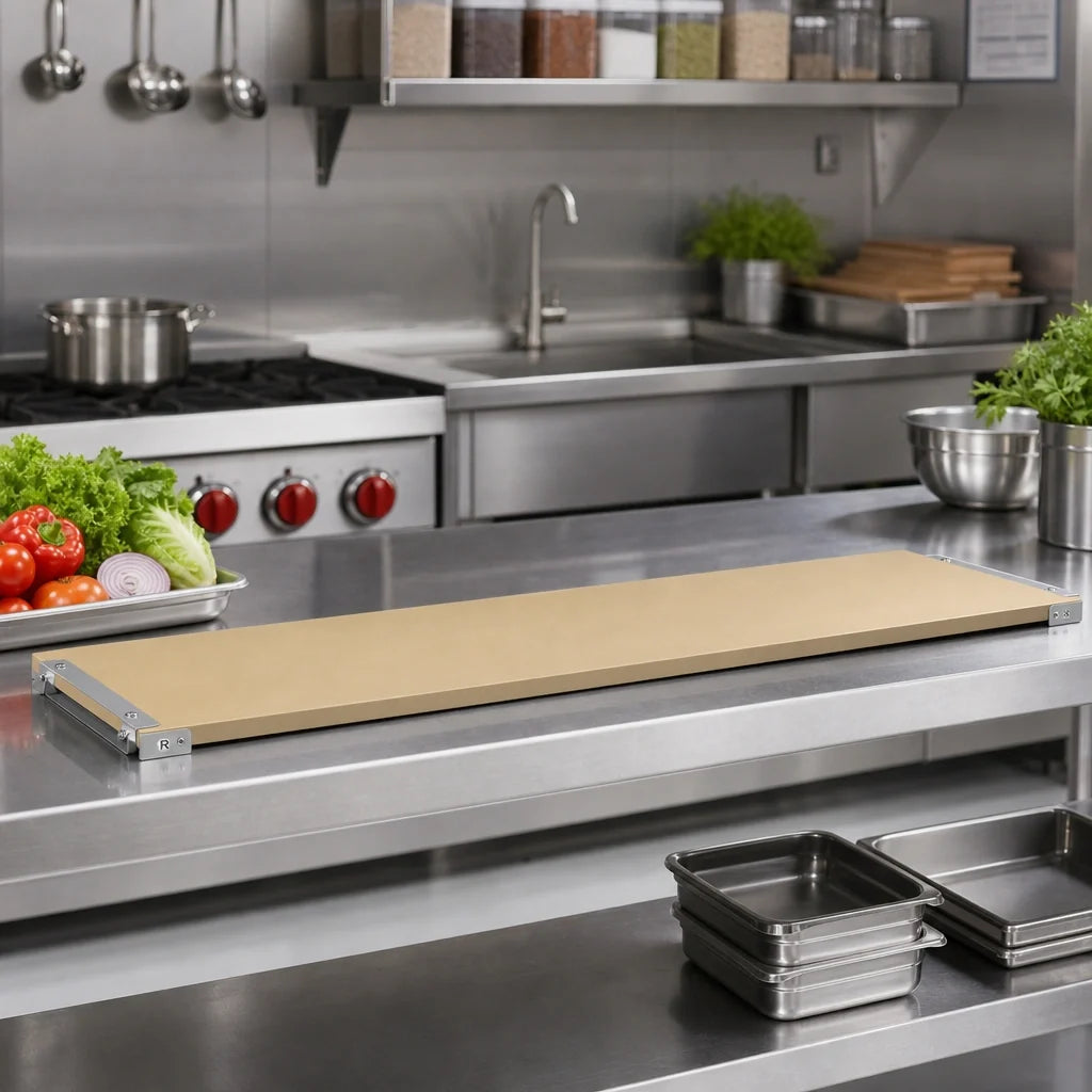 Eagle Group Richlite RLB-2 Heat-Resistant Composite Cutting Board with Stainless Steel Brackets, 33 x 8 x 1/2 Inch