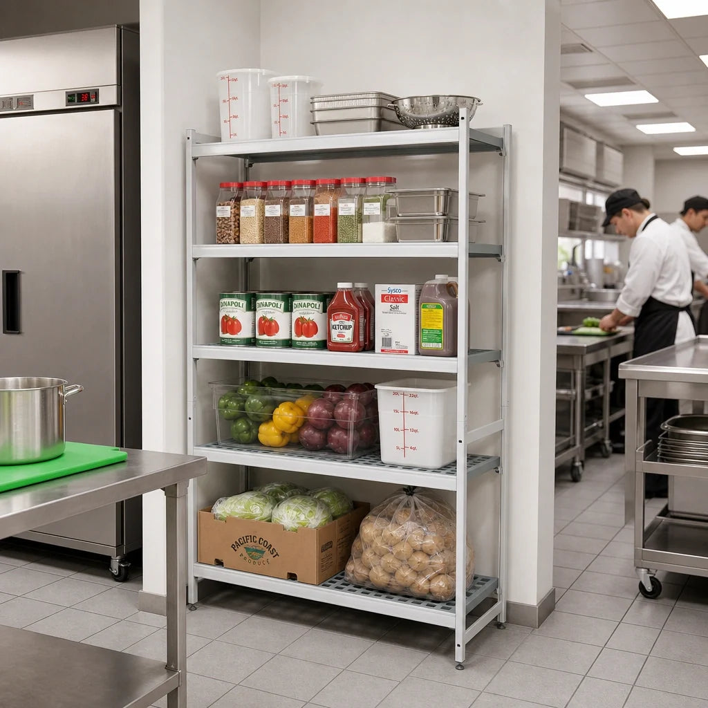 Fermod Fermostock 5R26A83-E 5-Tier Polymer Shelving Add-On Unit, 26W x 14D x 83H, 800 lb. Per Shelf