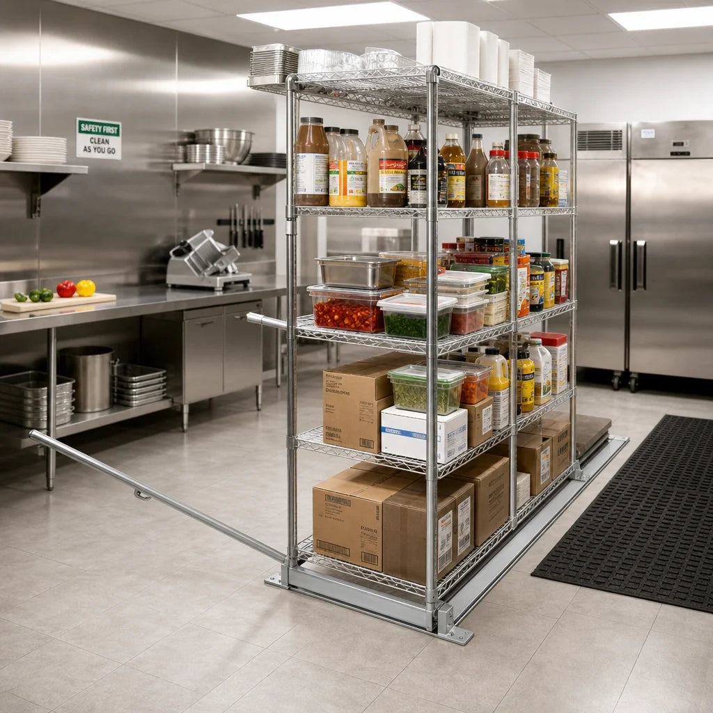 Eagle Group Floor-Trak SDFT-14 Single-Deep Floor Track Kit for Wire Shelving, 14 ft., Anodized Aluminum Tracks