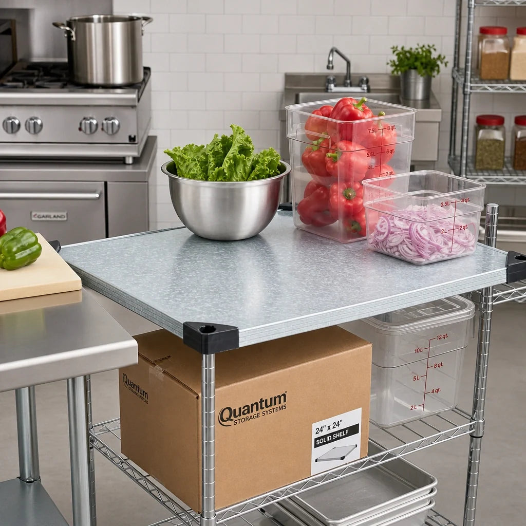 Quantum 2424SG 24 x 24-Inch 18-Gauge Galvanized Steel Solid Shelf with Marine Edge