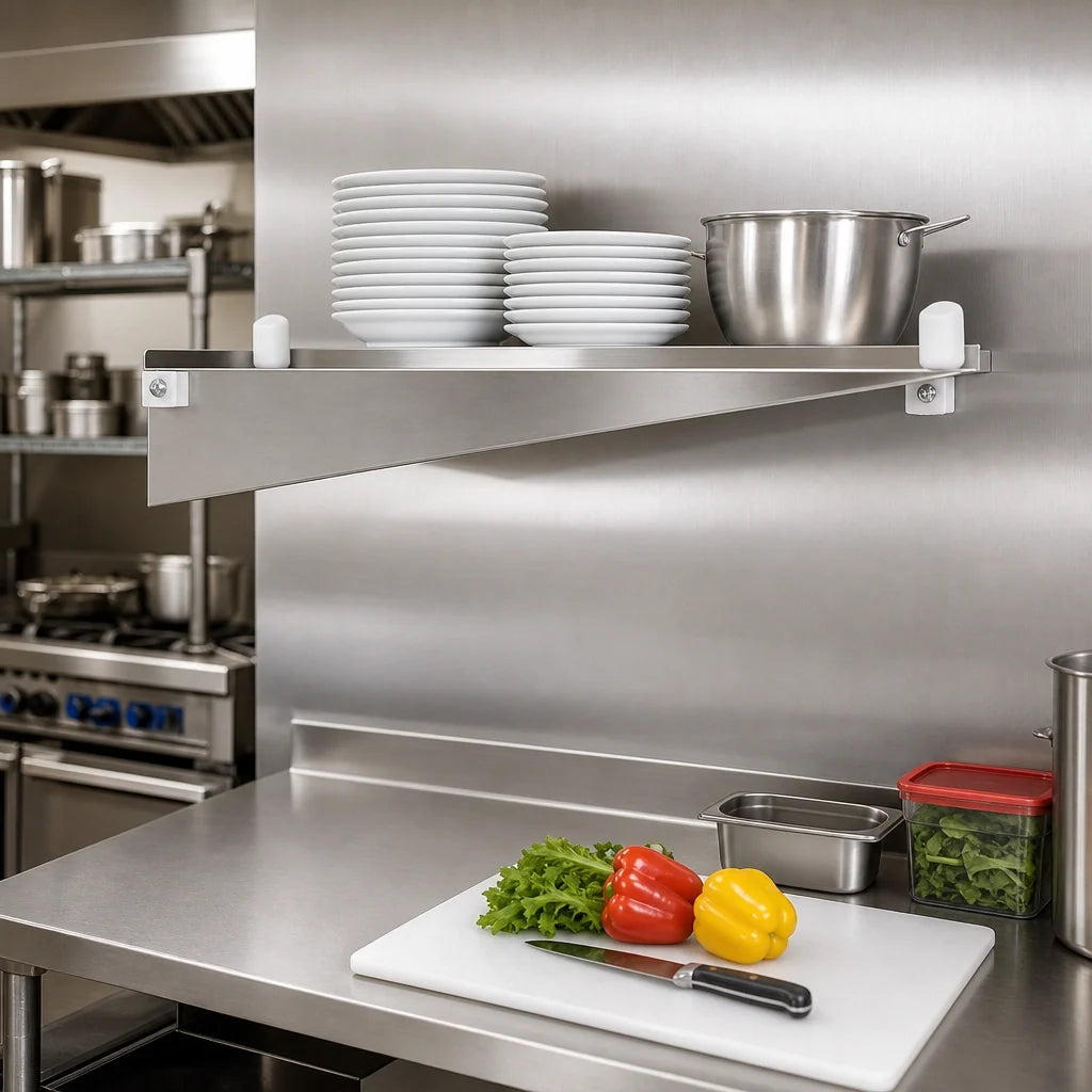 Eagle Group MMDBSS-K-24 24-Inch Stainless Steel Double Knob Shelf Bracket for Cantilevered Shelving, 360 lb. Capacity