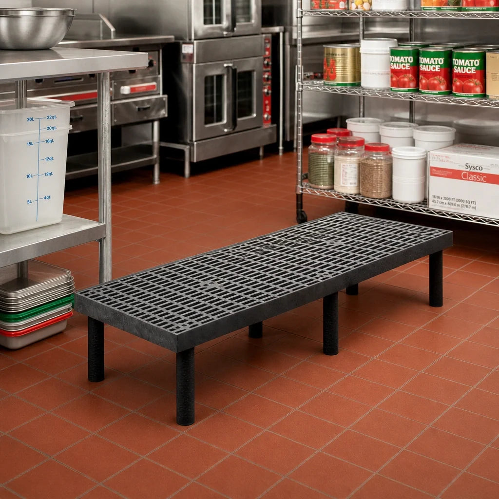 Quantum 662412DPP Vented Polyethylene Dunnage Rack, 1000 lb. Capacity
