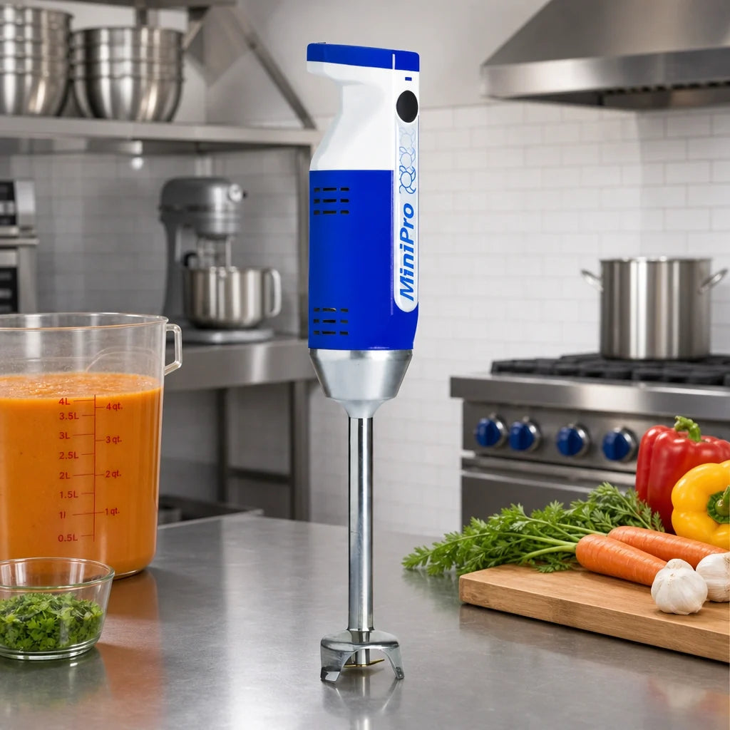 Dynamic USA MiniPro MX070.11 Hand-Held Variable-Speed Immersion Blender, 6.5-Inch Detachable Stainless Steel Shaft, 4 Titanium Blades