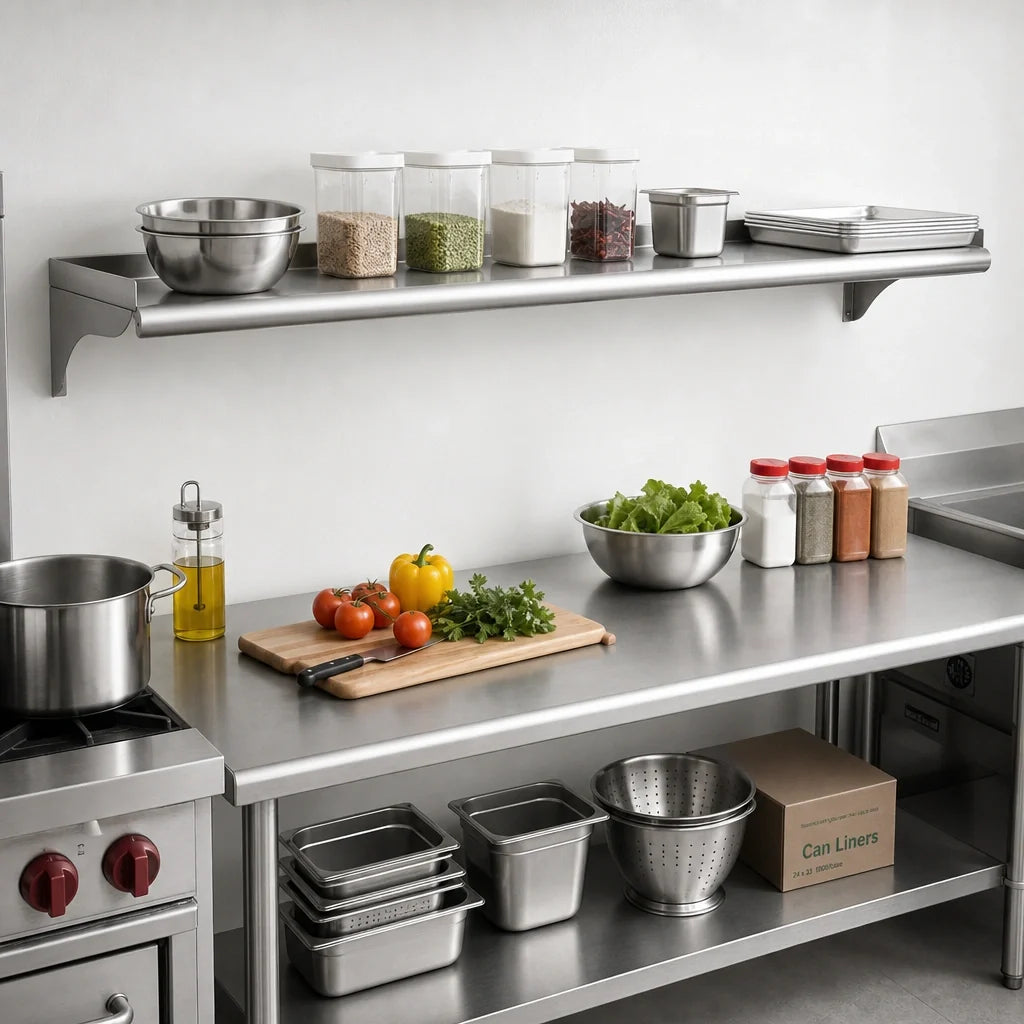 Eagle Group WS1072-16/4 72-Inch Wall-Mounted Stainless Steel Shelf, 10-Inch Deep, 16-Gauge Type 430