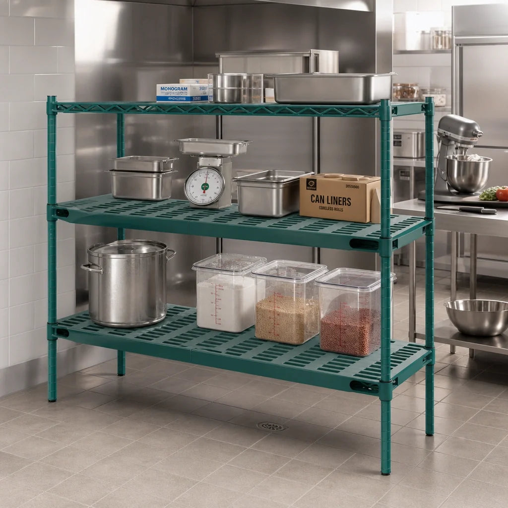 Eagle Group QuadPlus QPF-2454E-GS 54 x 24-Inch Solid Green Polymer Shelf Mat with Wire Frame and Antimicrobial Protection Case of 2