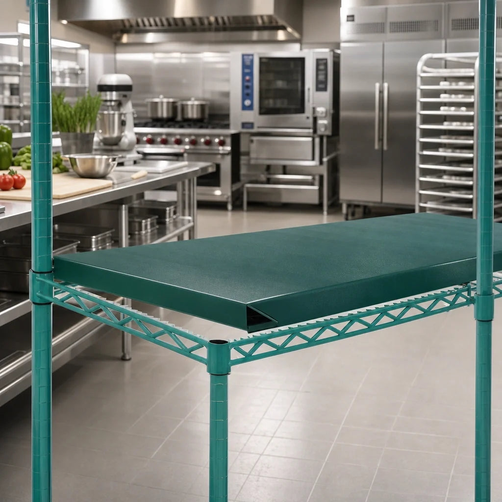 Eagle Group QuadPlus QPF-2472E-GS-X 72" x 24" Solid Green Polymer Shelf Mat with Antimicrobial Protection Case of 2