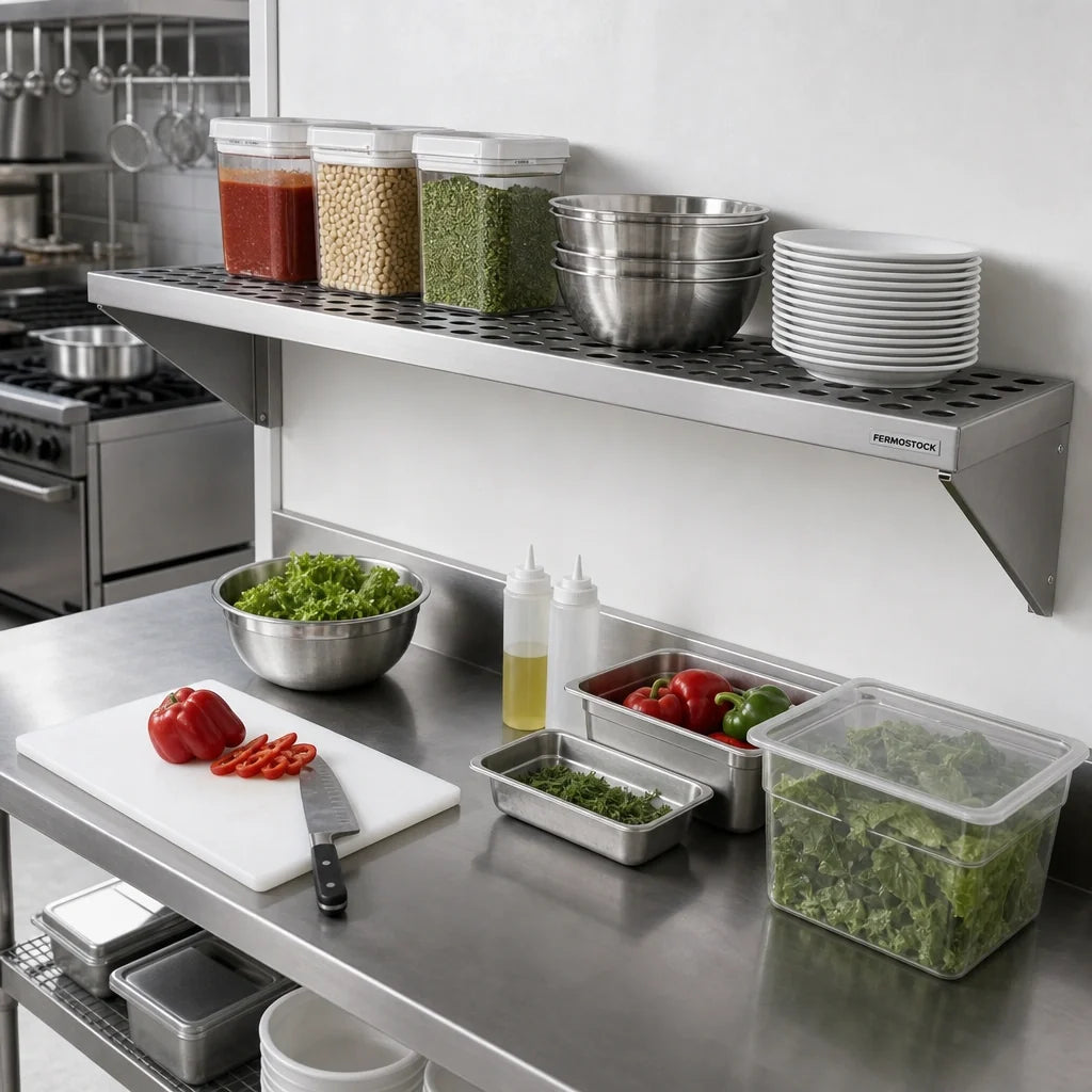 Fermod Fermostock 64262-R1 52 Inch x 14 Inch Horizontal Vented Modular Shelf with Removable Polymer Inserts