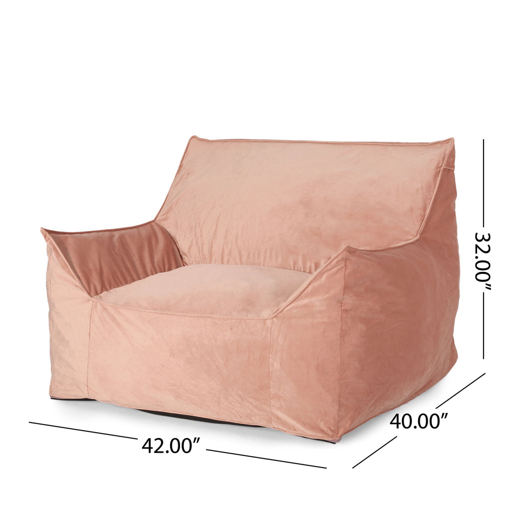 Allea Bean Bag Chair with Armrests - Fabric - Multiple Colors