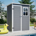 5x3ft Resin Shed with Weather-Resistant Resin - Gray
