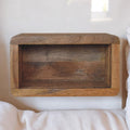 Soba Wall-Mounted Bedside Nightstand with Open Storage - Natural Mango Wood
